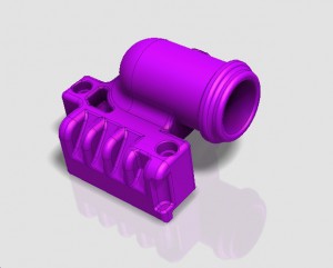 CAD model of BMW crank case breather adapter