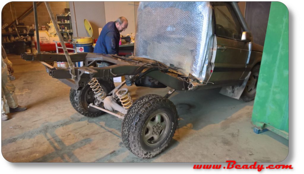 refitting rear axle to range rover overland camper project