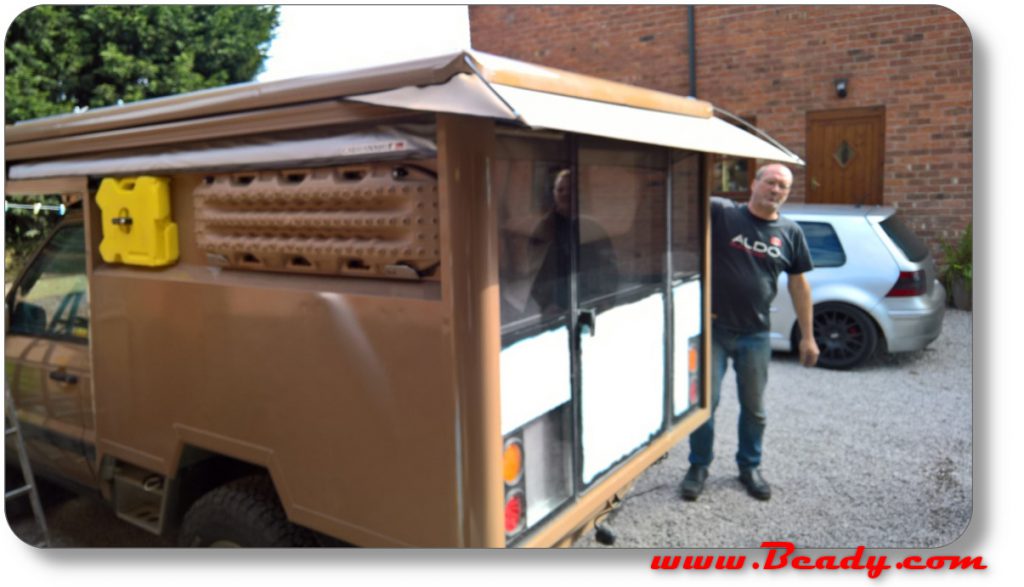 testing camper roof on the Range Rover