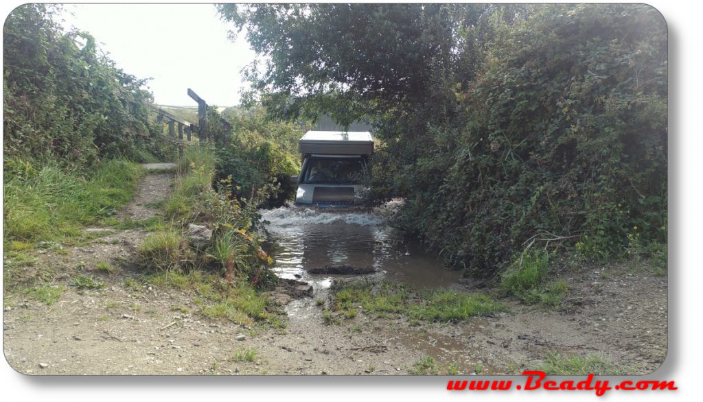 range rover goes for a swim