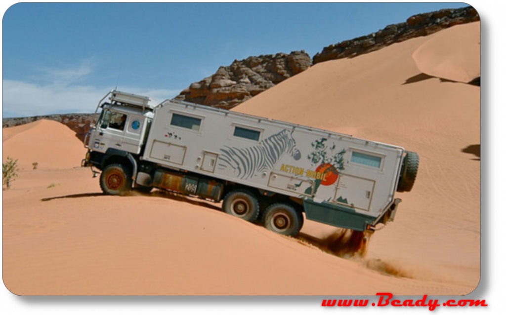large overhang on overlander truck camper problem, taking on sand