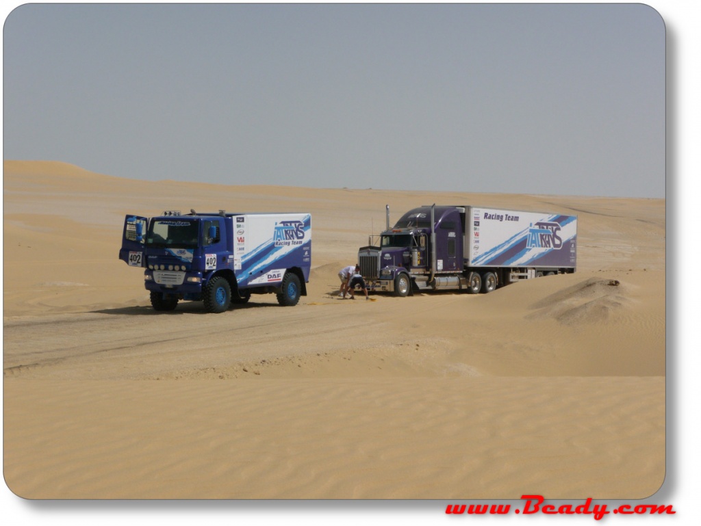 american big rig truck in the egyptian desert