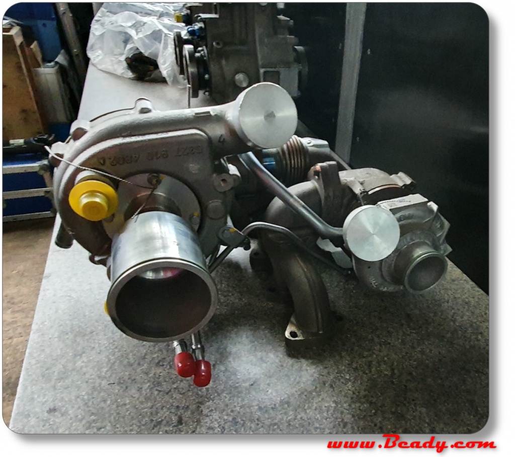 BMW massive twin turbo diesel engine manifold