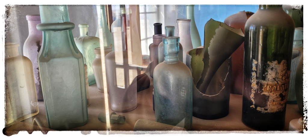 old bottles at Kolmanskop
