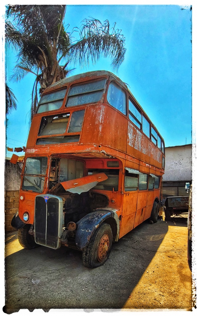 london routemaster bus in zambia, africa