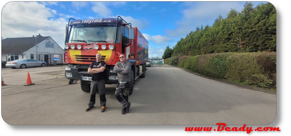 Chris Jones and Potter with our iveco dakar support truck
