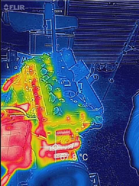 Testing 1.2.3 the Thermal image camera gets up to temperature