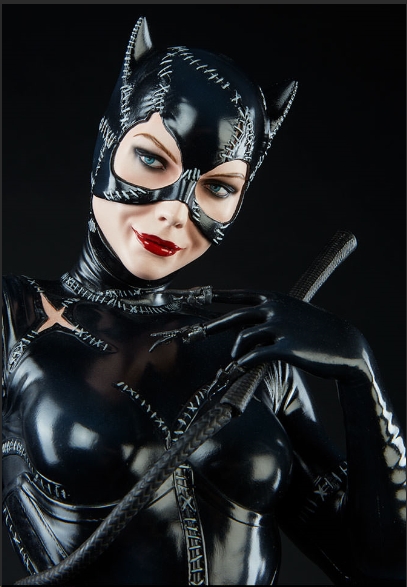 Beady crazy cat woman in leather