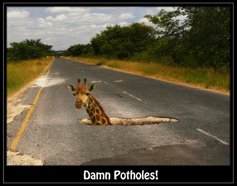 potholes in zambia are so bad they will swallow a girrafe