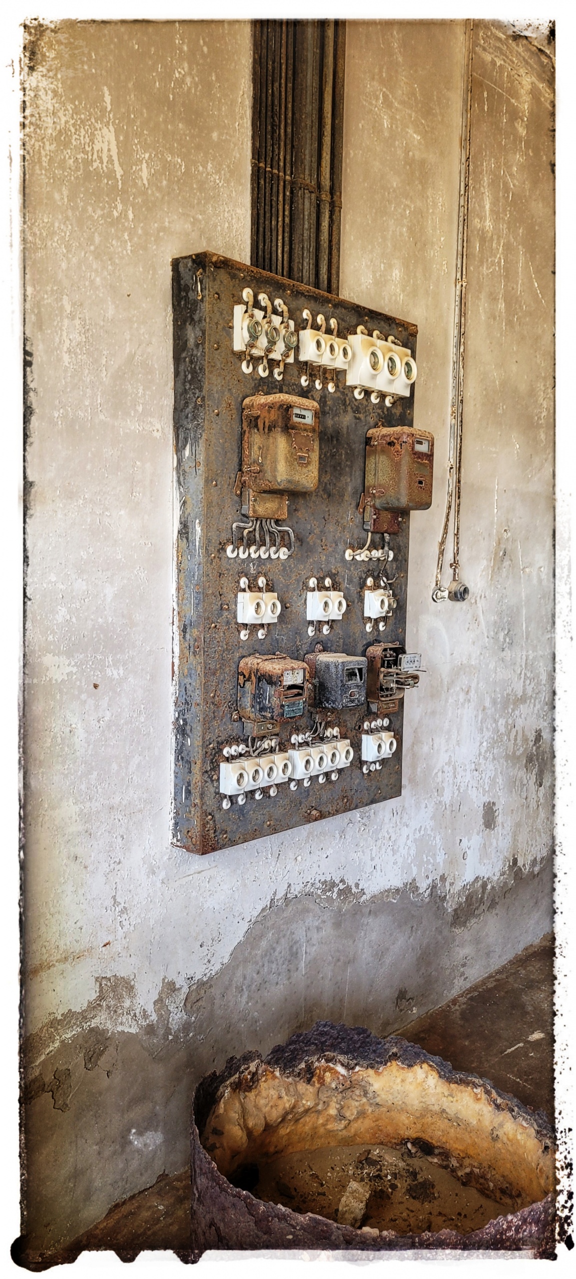 old electrical switch gear at Kolmanskop