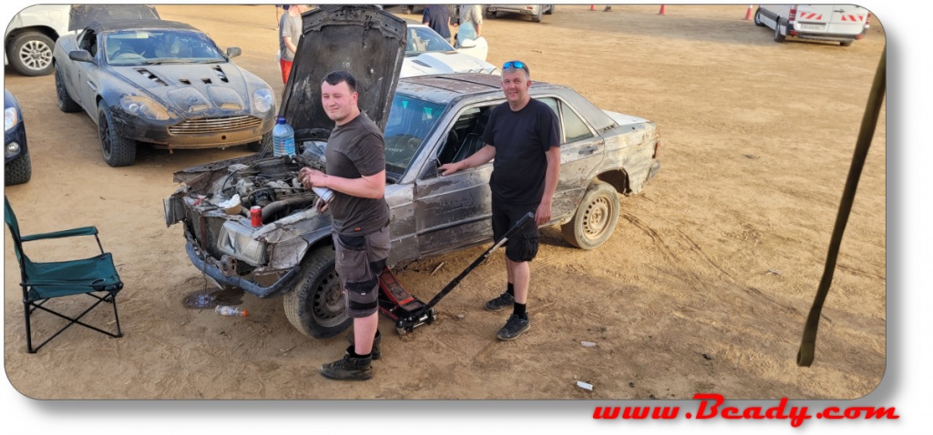 Kev and Al with THE merc taxi