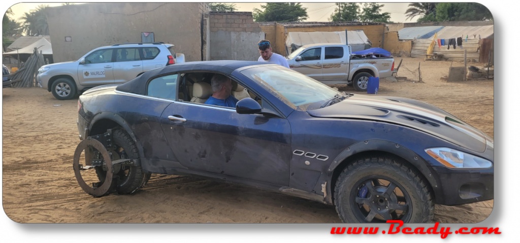 paddles fitted to the maserati for the sand job river crossing