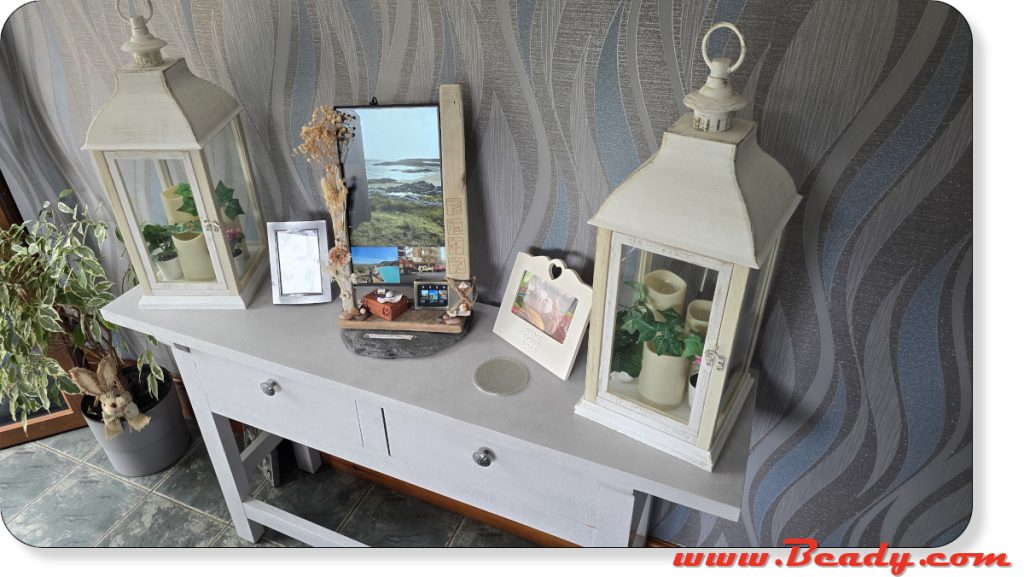 Custom portrait Immich photo frame with three-image display and touch controller