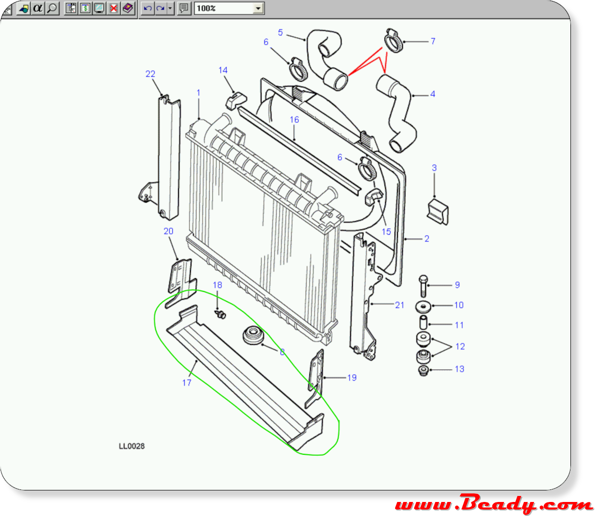 Custom radiator shields for range rover P38