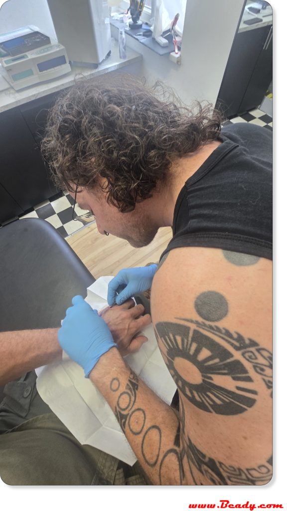take deep breath the 5mm needle goes in